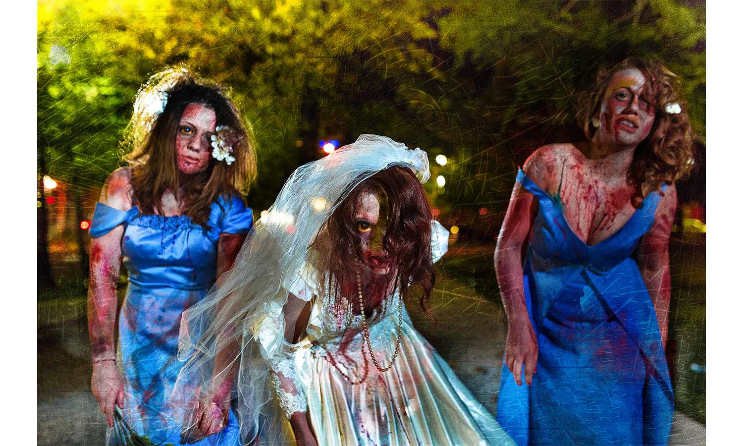 Zoombie bride with dead bridesmaids Zombie Wedding