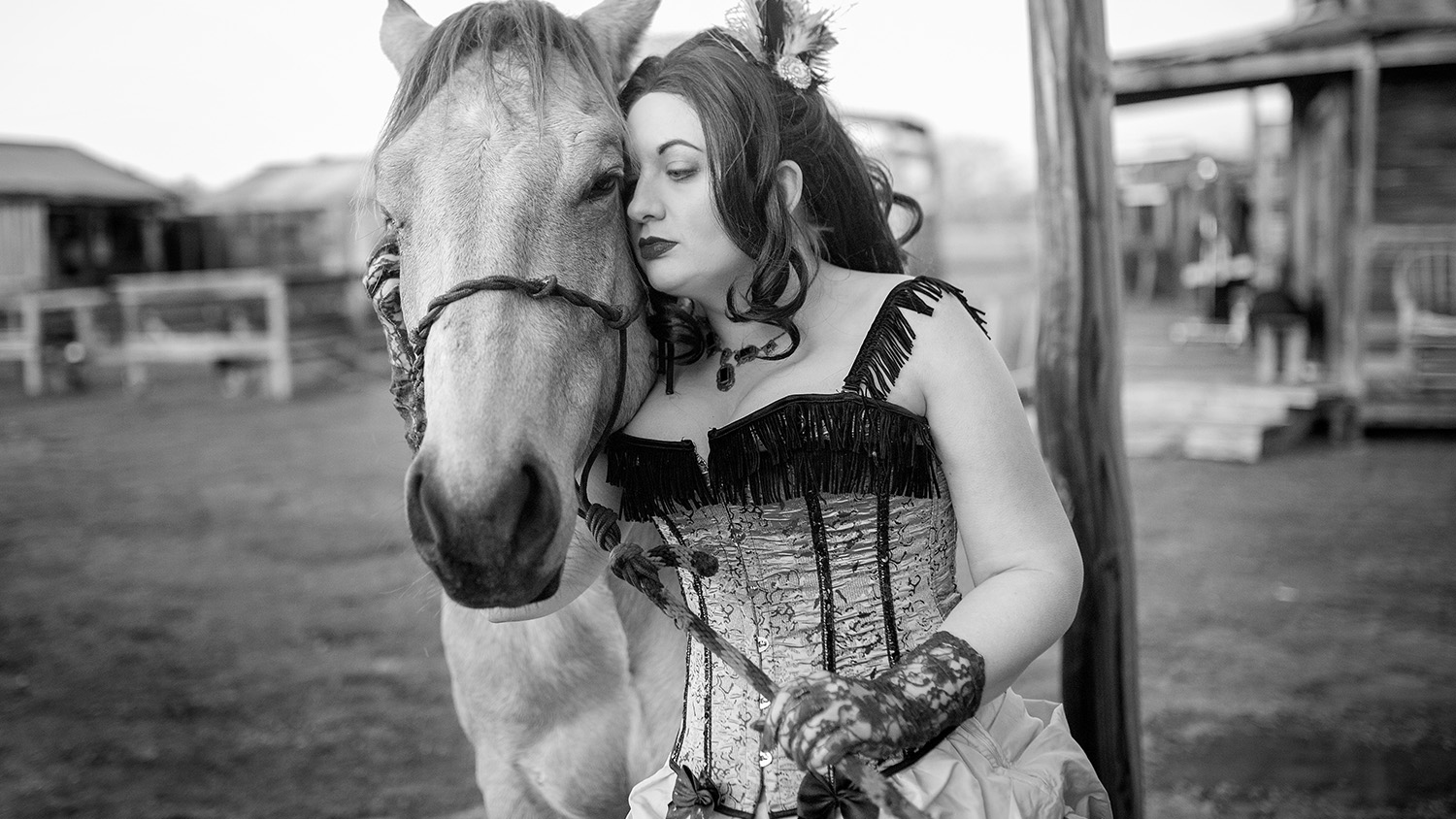 hooker western portrait with horse Old Western